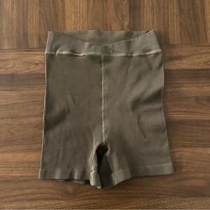 Free People Movement Green High-Waisted Biker Shorts